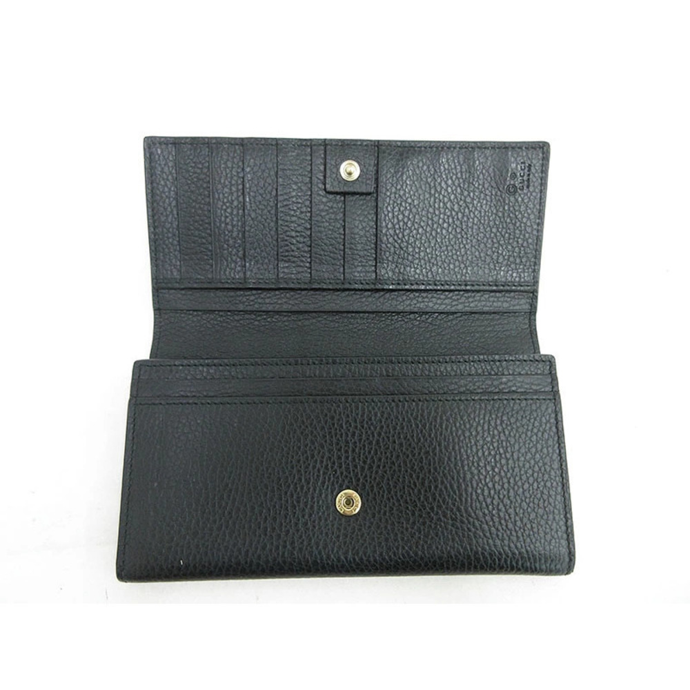 GUCCI Long Wallet Interlocking Black Leather - Picture 7 of 9